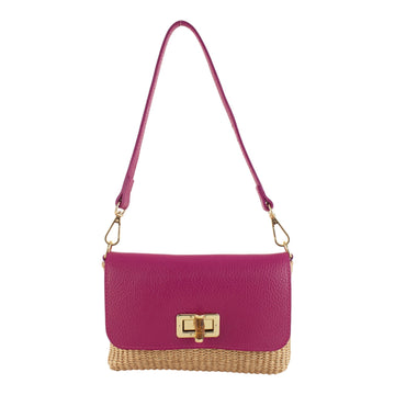 Bandolera en piel Pregato Marena Fucsia