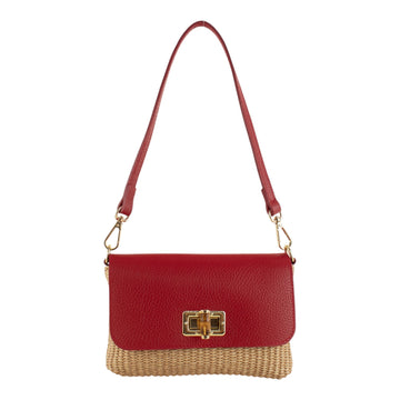 Bandolera en piel Pregato Marena Rojo