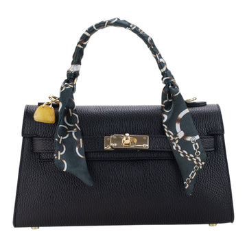 Bolso en Piel Pregato Grazia Negro