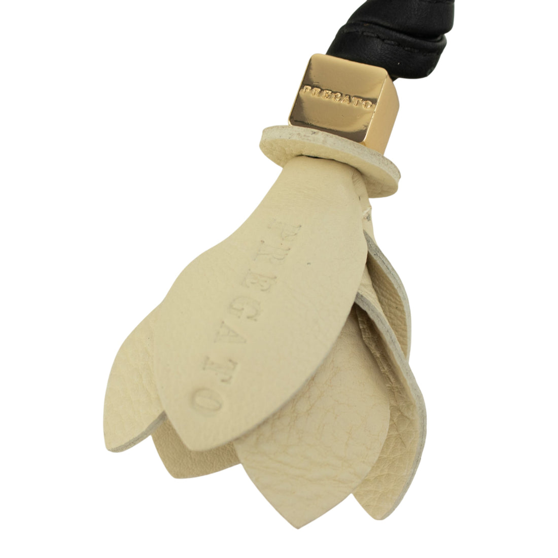 Charm para bolso Pregato Flor Beige y Negro