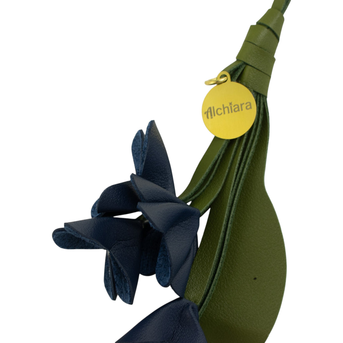 Charm para bolso Alchiara Floral Azul marino y Verde