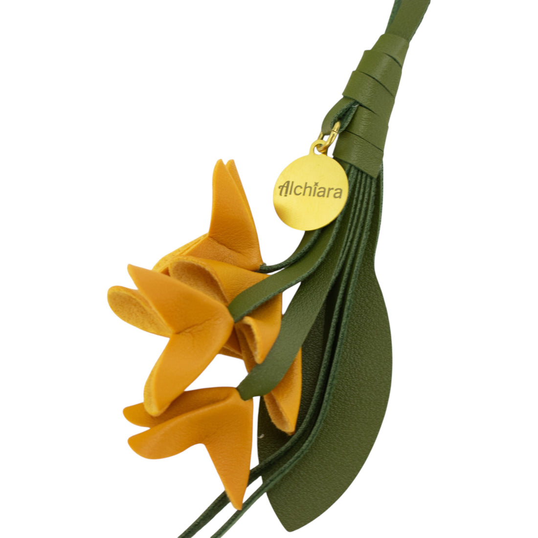 Charm para bolso Alchiara Floral Amarillo y Verde