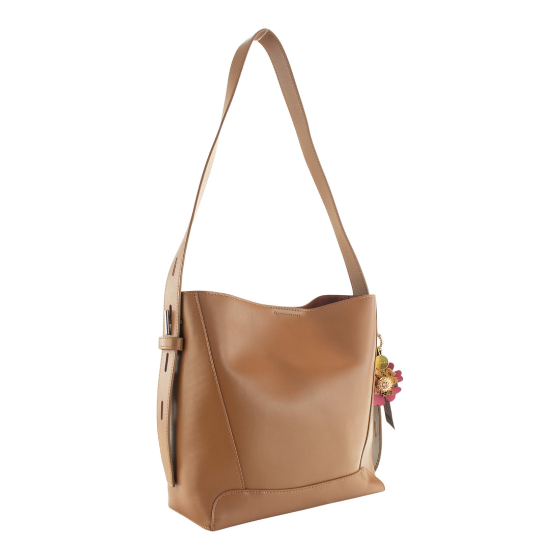 Bolso de hombro de piel Pregato Elodia Camel