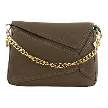 Bolso bandolera de piel Pregato Valenza Taupe