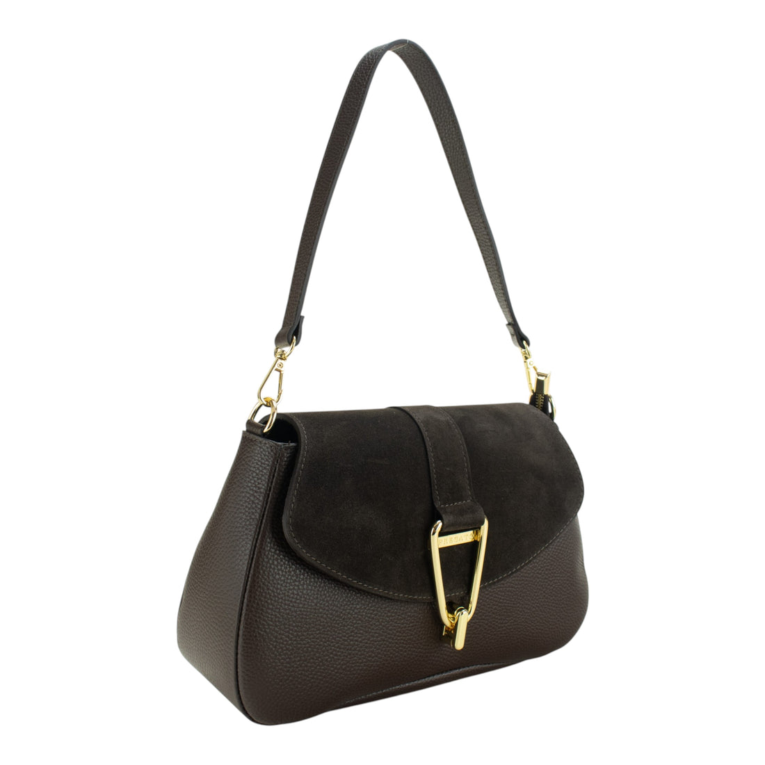 Bolso en Piel Pregato Arezzo Chocolate Ante
