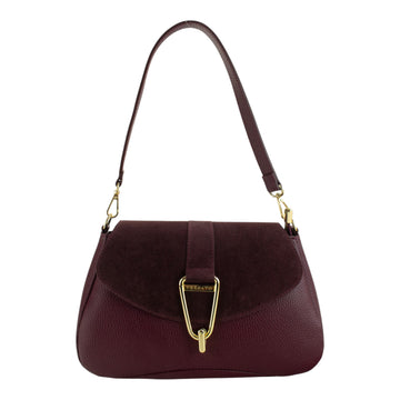 Bolso en Piel Pregato Arezzo Burdeos Ante