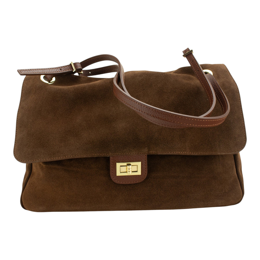 Maxi Bolso de piel Pregato Flat Bag Ravenna Ante Cuero