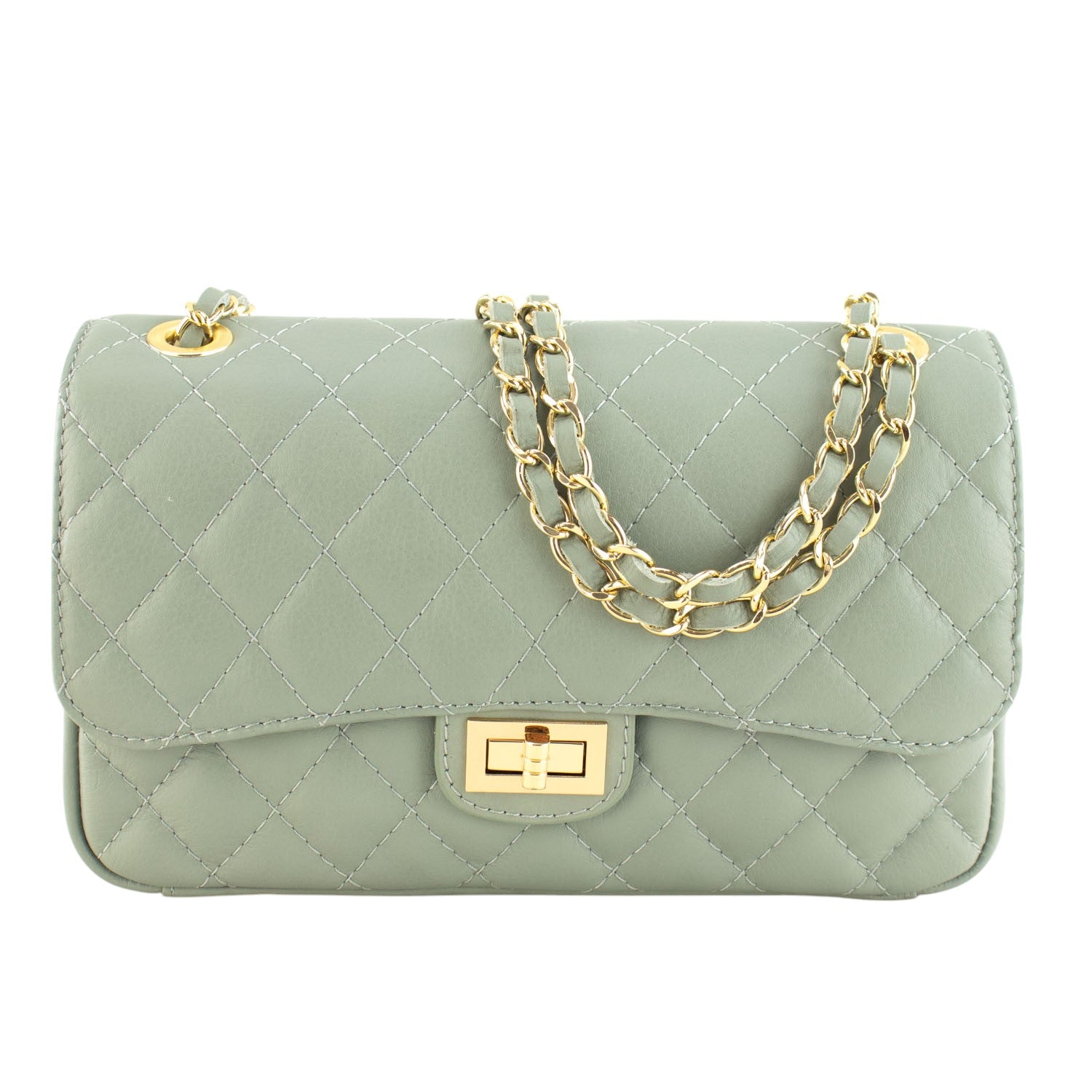 Bolso Piel Pregato Classy Verde Aqua