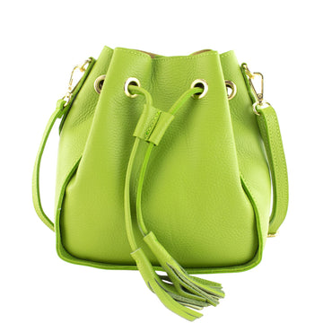 Bolso en Piel Pregato Laguna Verde lima