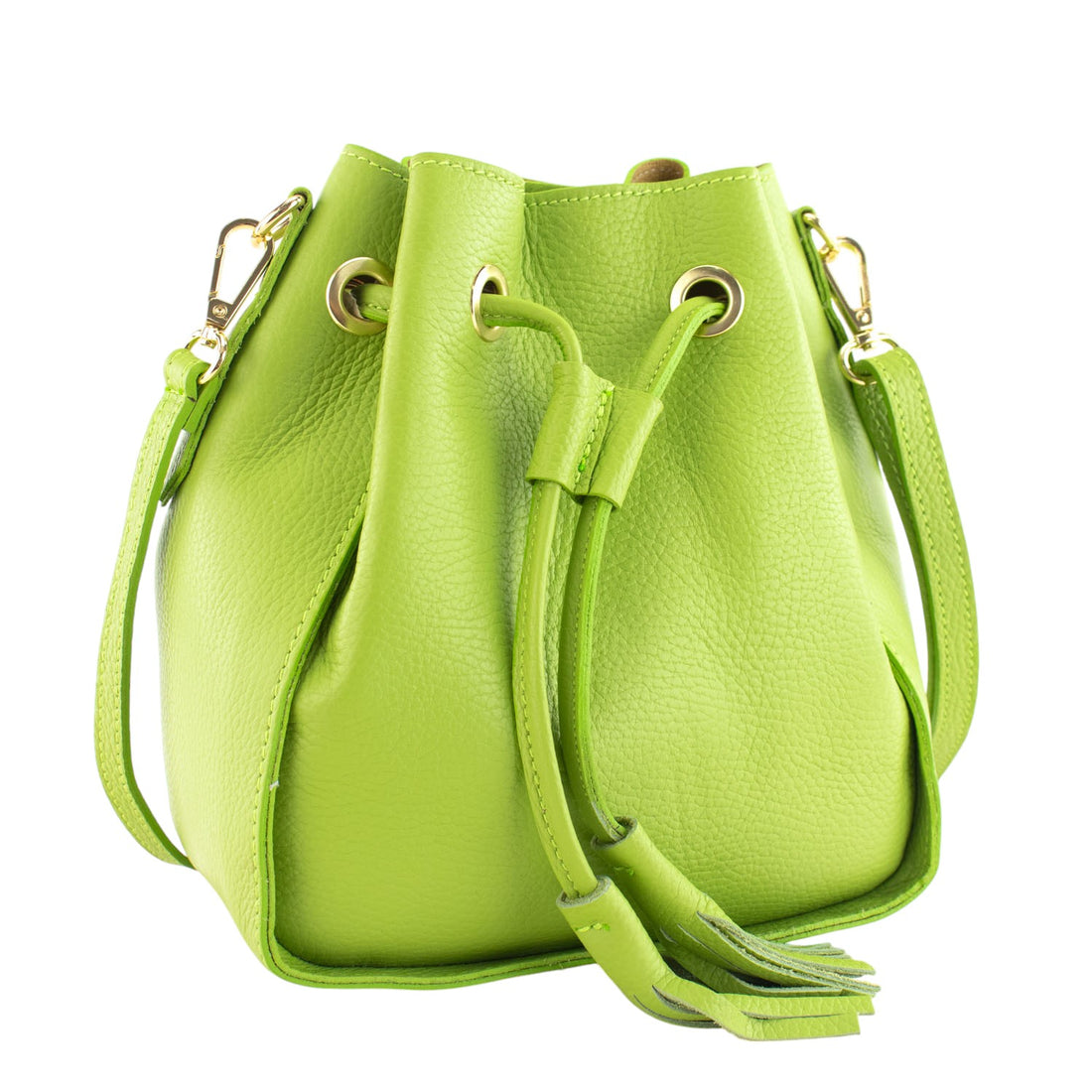 Bolso en Piel Pregato Laguna Verde lima