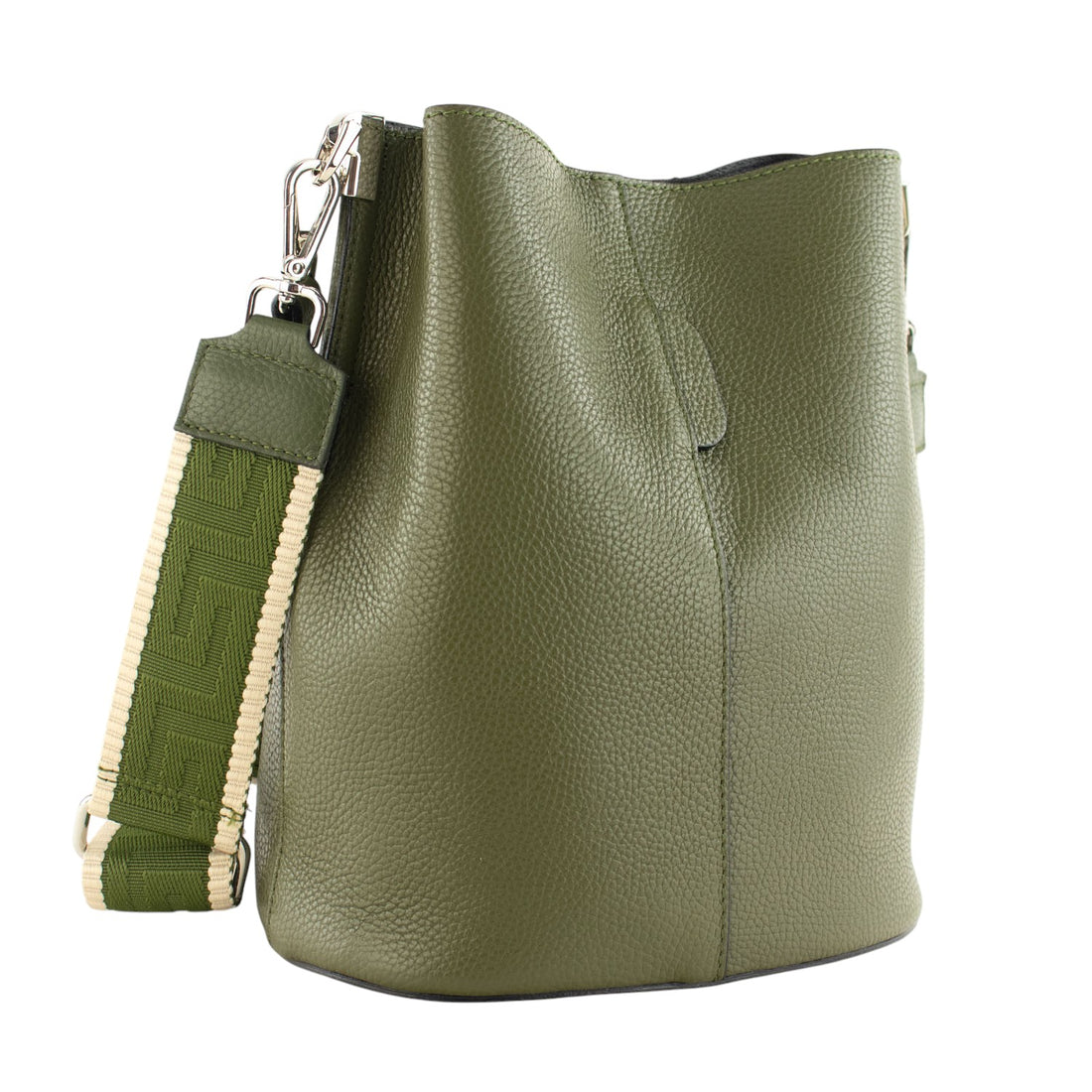 Bandolera Piel Pregato Secchio Verde Oliva - KimondoShop
