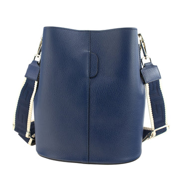 Bandolera Piel Pregato Secchio Azul marino medio cinta lisa