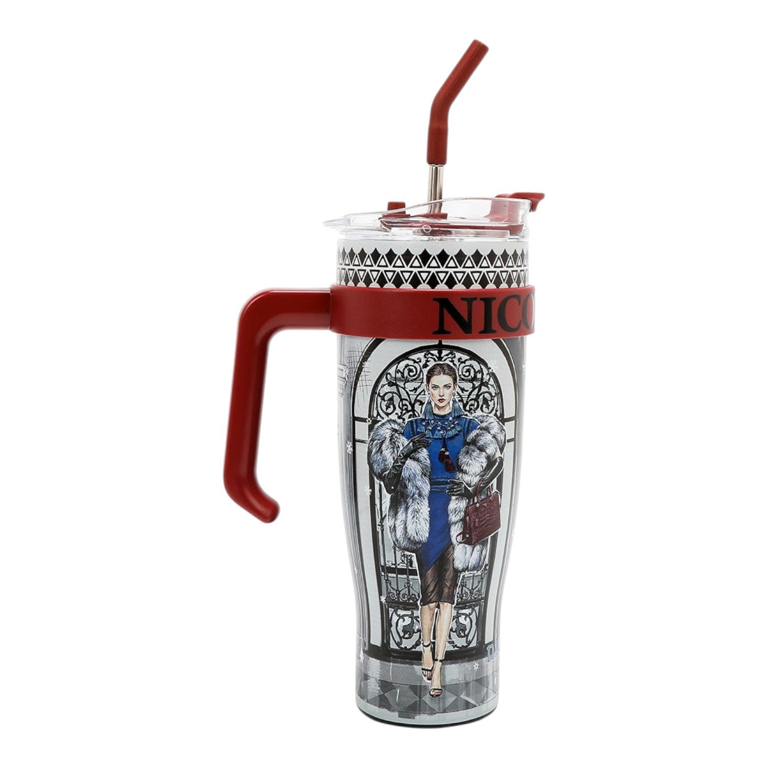 Vaso térmico con asa Nicole Lee Moda SnowFlake