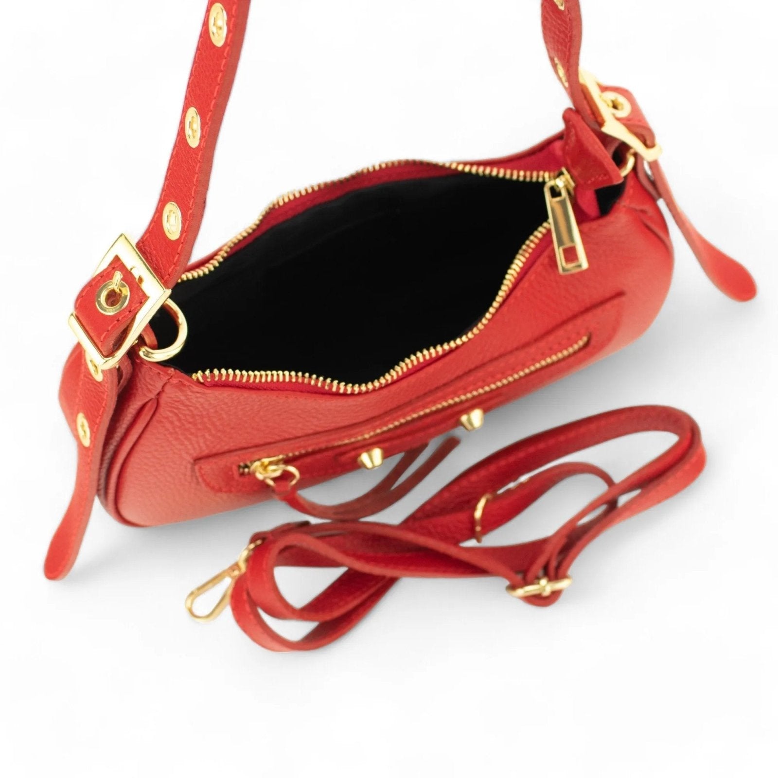 Bandolera en Piel Pregato Gioia Rojo - KimondoShop