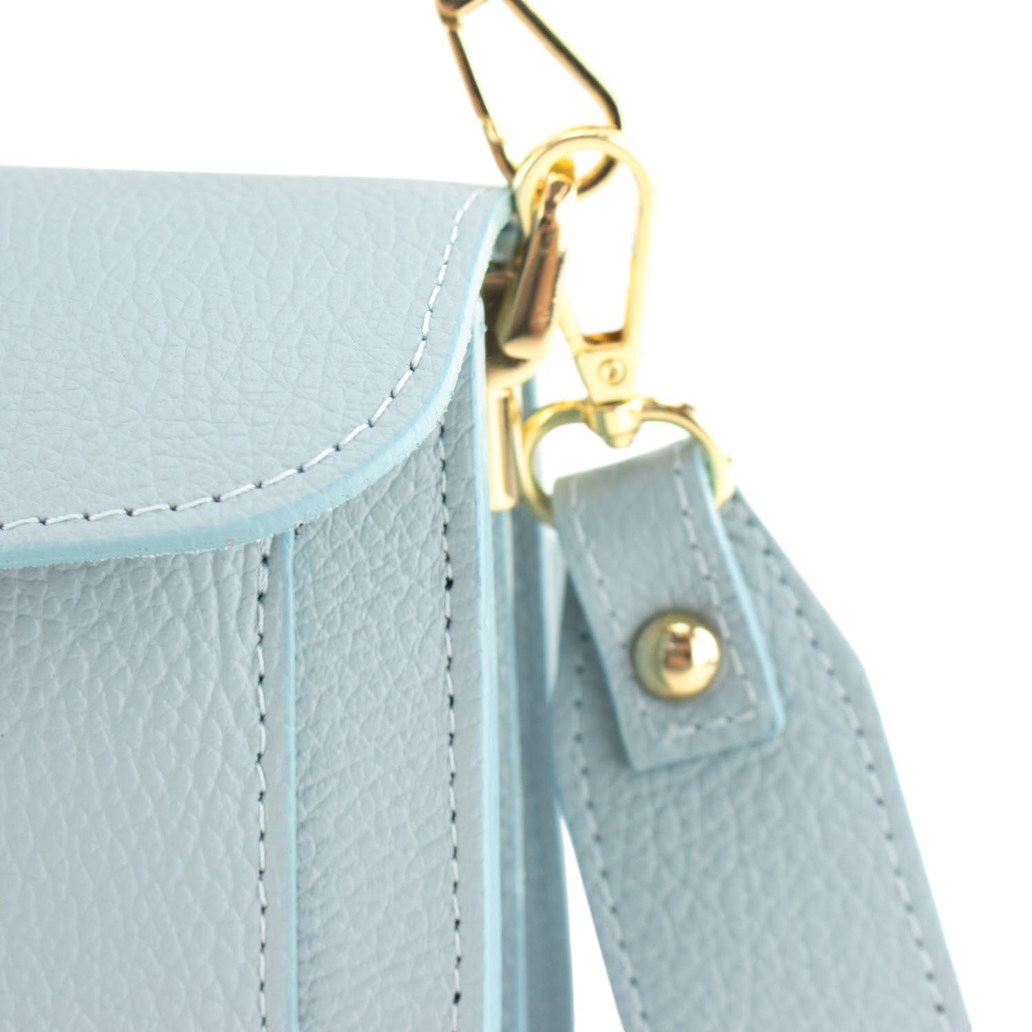 Bandolera Piel Pregato Fíbula Azul cielo - KimondoShop