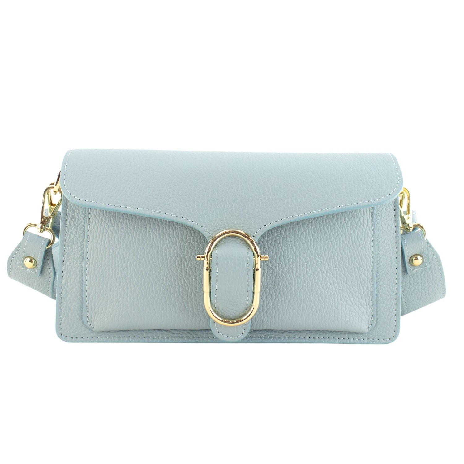 Bandolera Piel Pregato Fíbula Azul cielo - KimondoShop