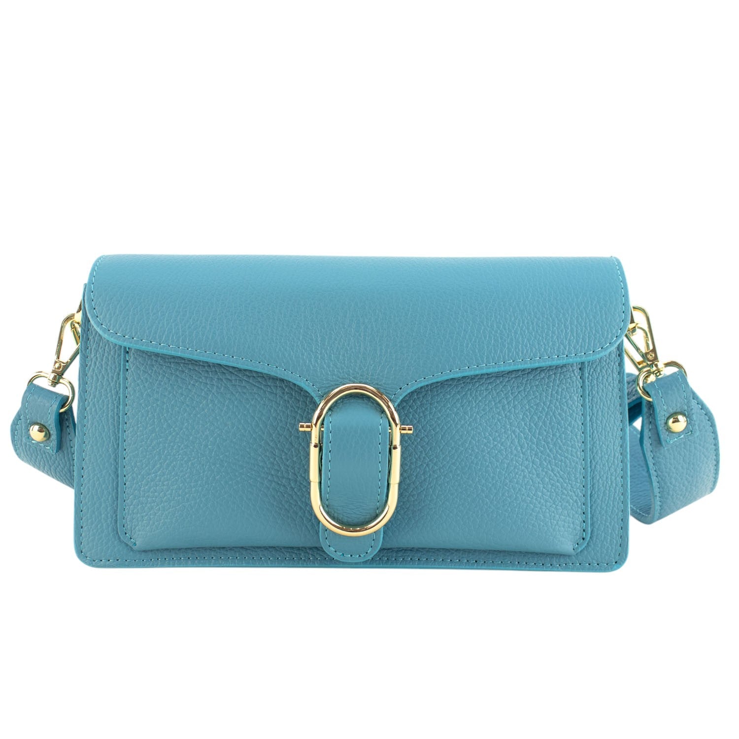 Bandolera Piel Pregato Fíbula Azul turquesa claro - KimondoShop