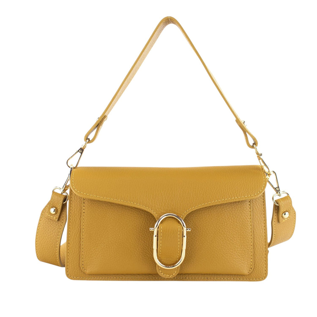 Bandolera Piel Pregato Fíbula Ocre - KimondoShop