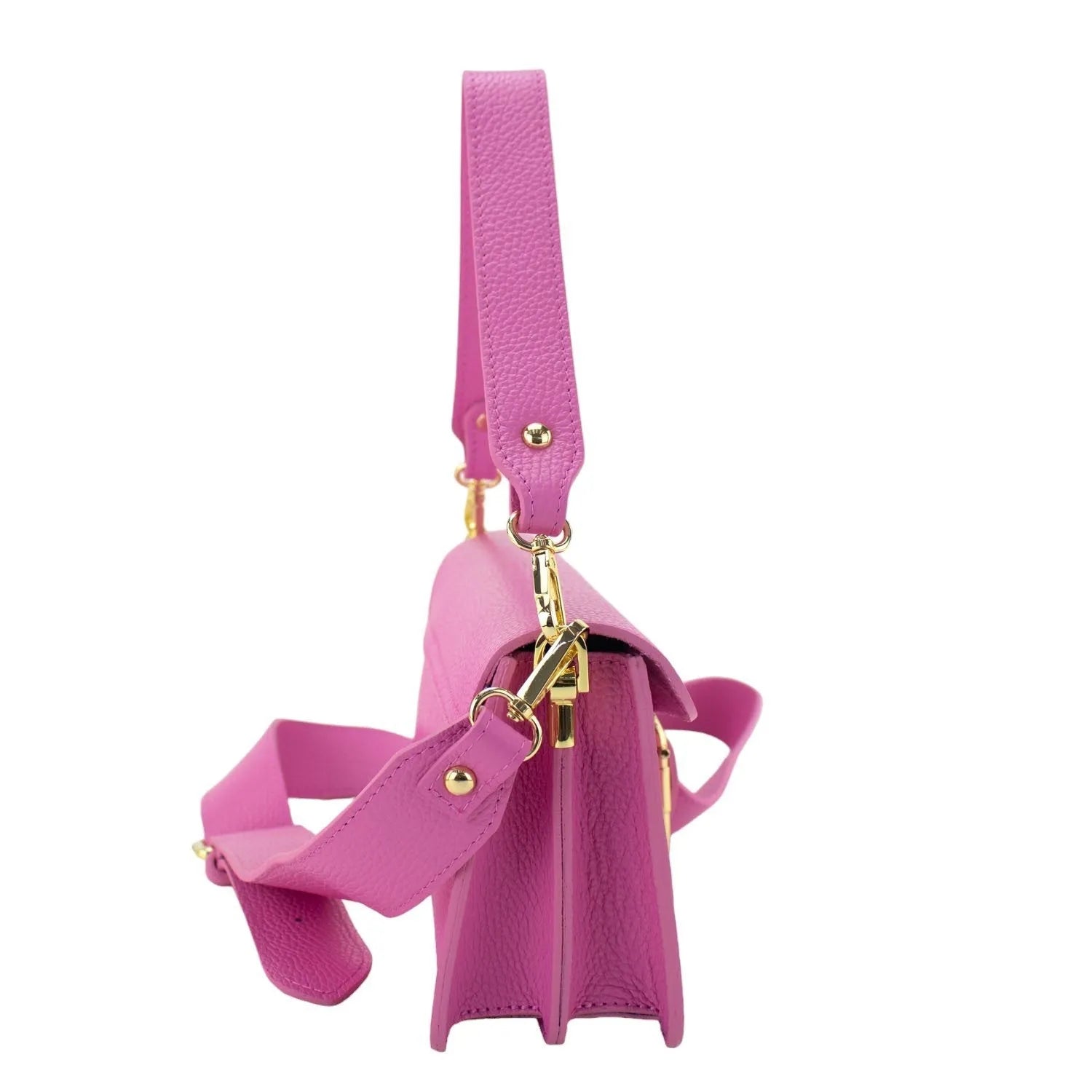 Bandolera Piel Pregato Fíbula Rosa chicle - KimondoShop