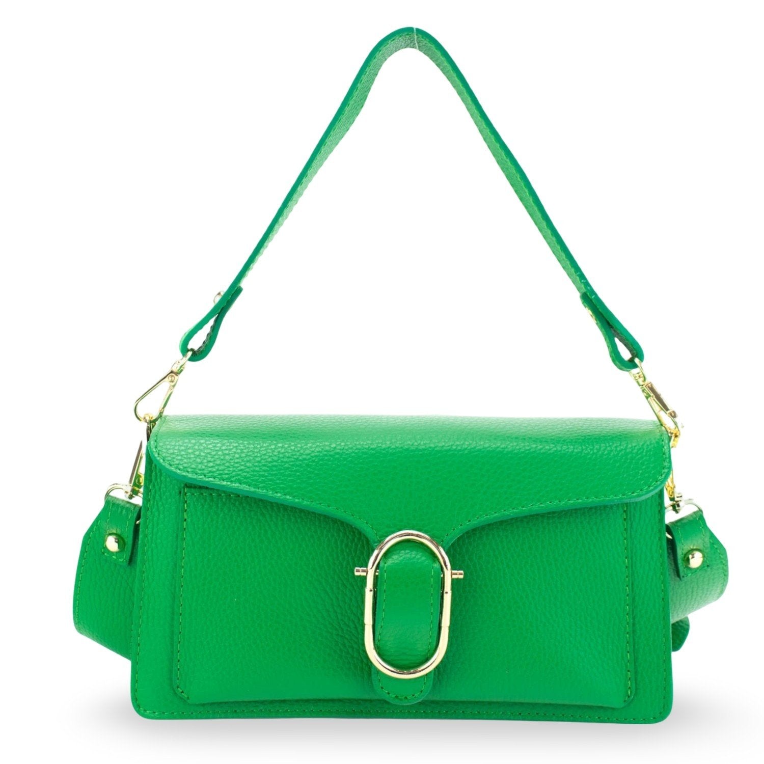 Bandolera Piel Pregato Fíbula Verde - KimondoShop