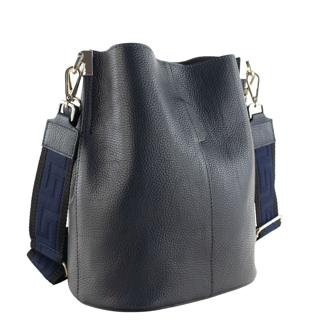 Bandolera Piel Pregato Secchio Azul marino - KimondoShop