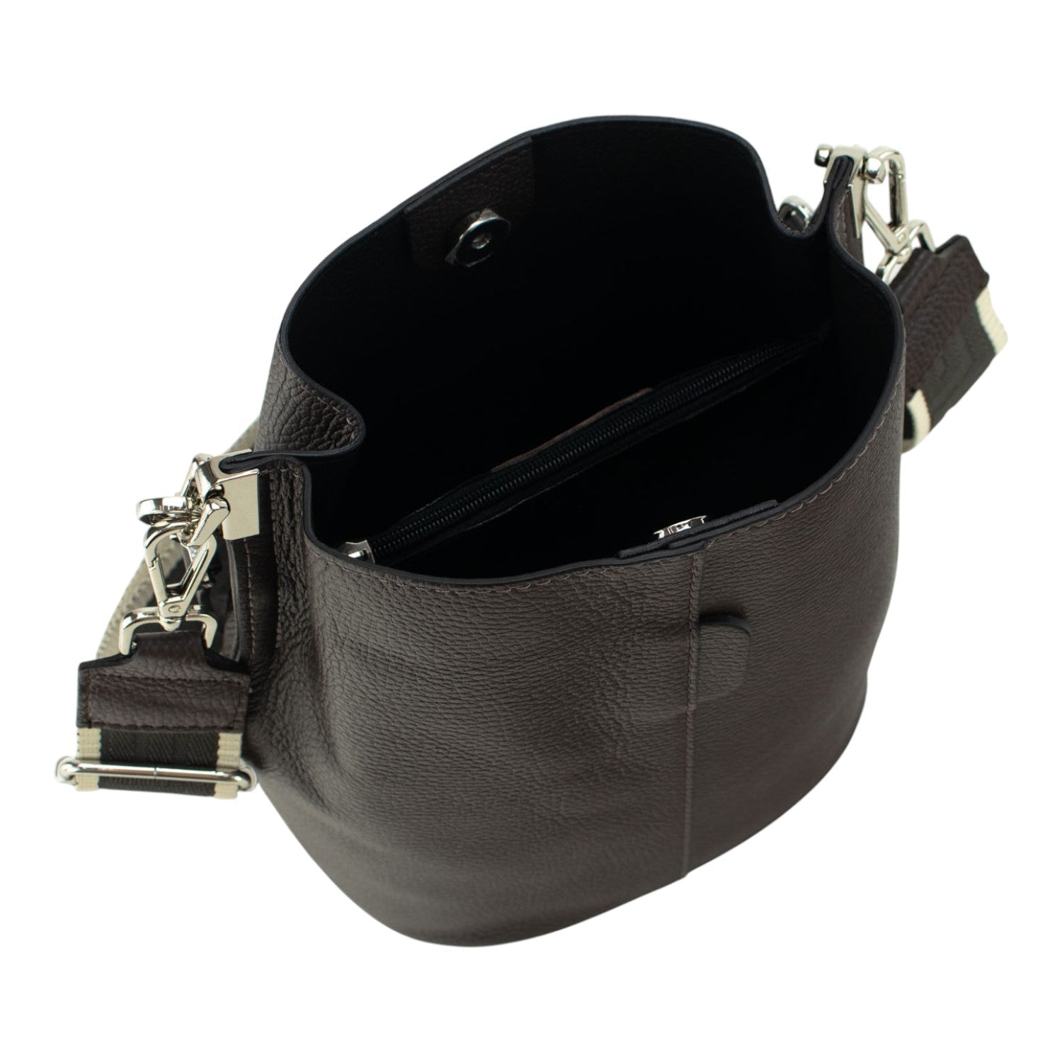 Bandolera Piel Pregato Secchio Chocolate - KimondoShop