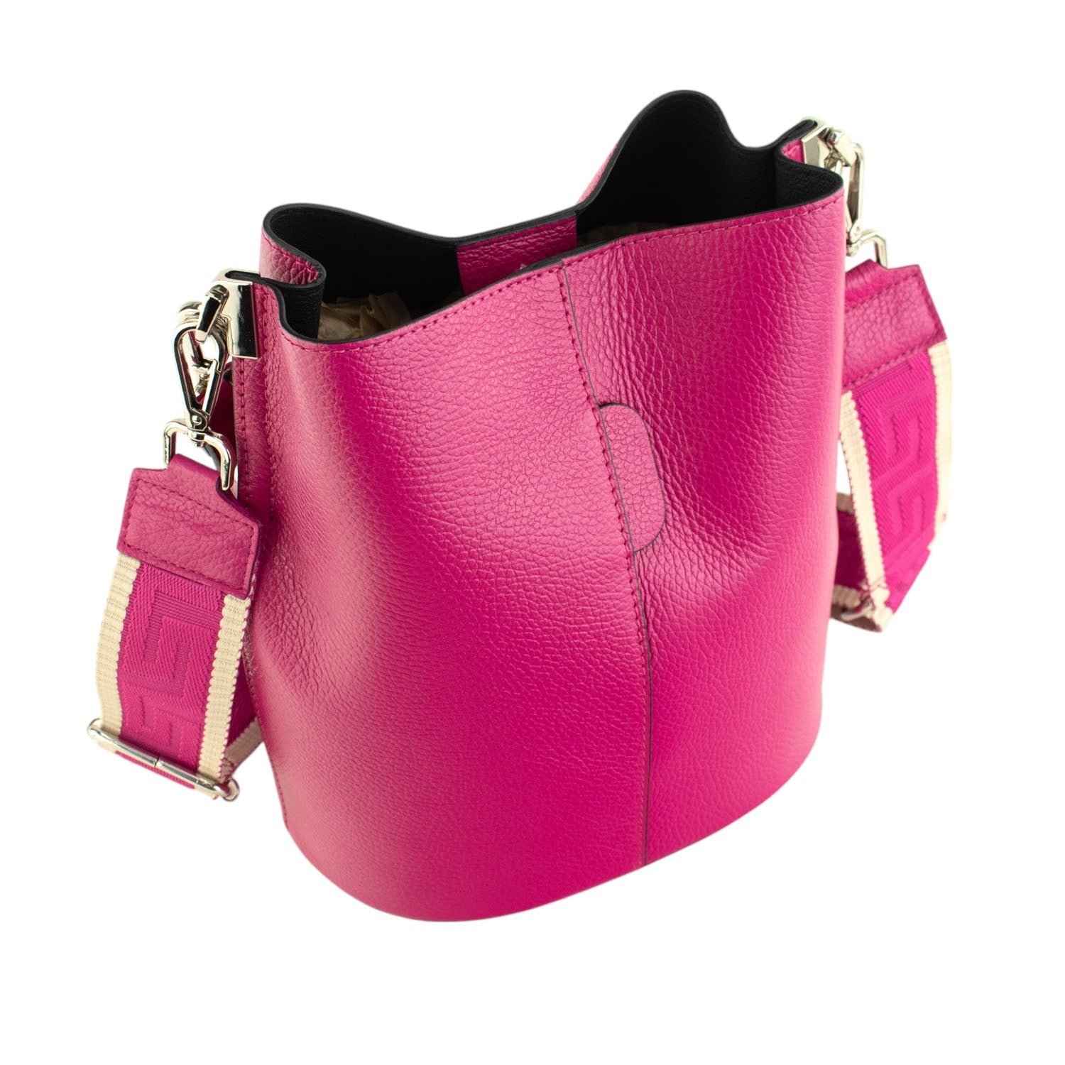 Bandolera Piel Pregato Secchio Fucsia - KimondoShop