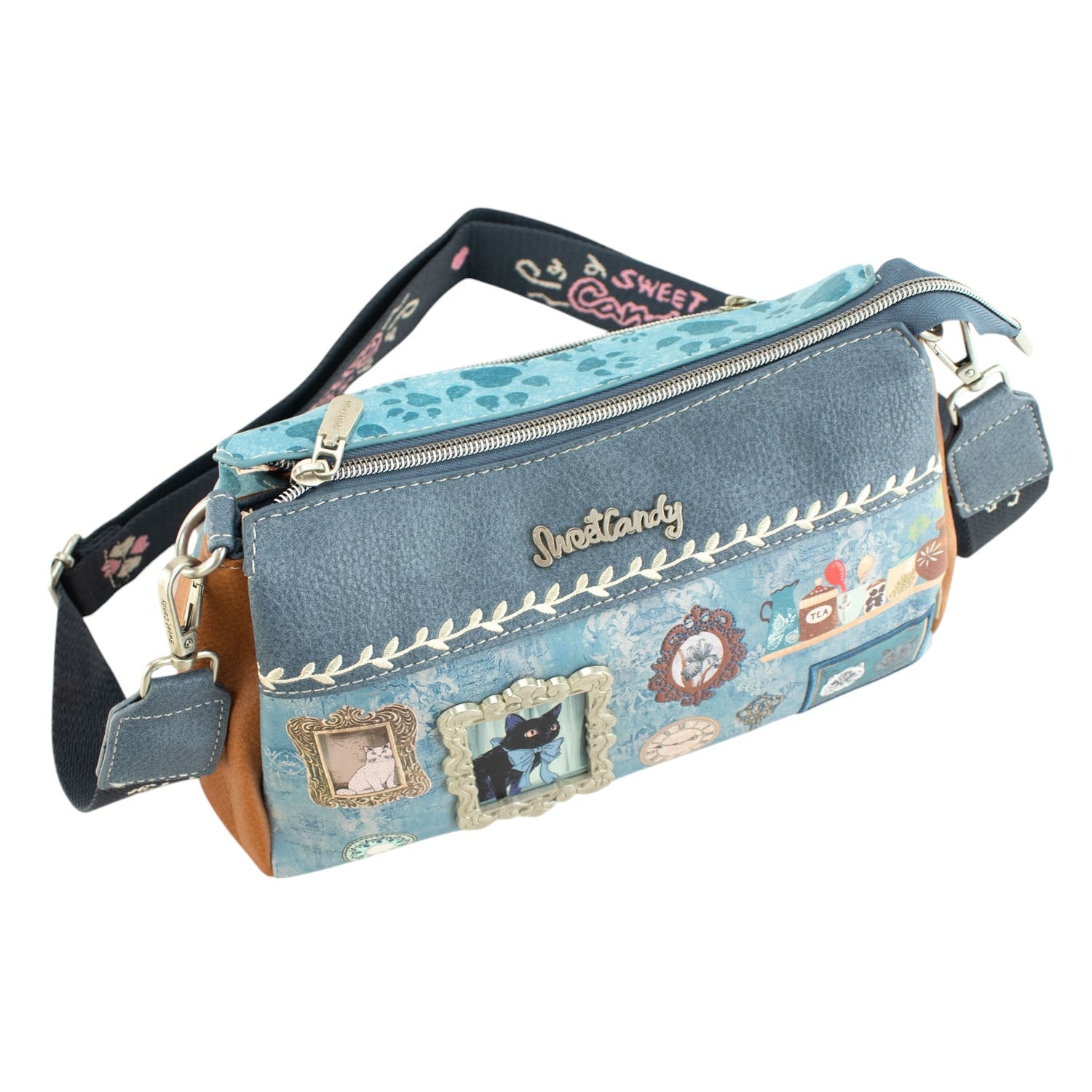 Bandolera Sweet Candy Edición Limitada Cats Azul - KimondoShop