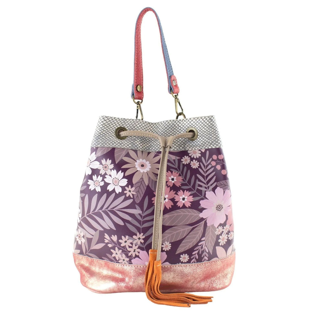 Bolso bombonera en Piel Pregato Simona Lila - KimondoShop