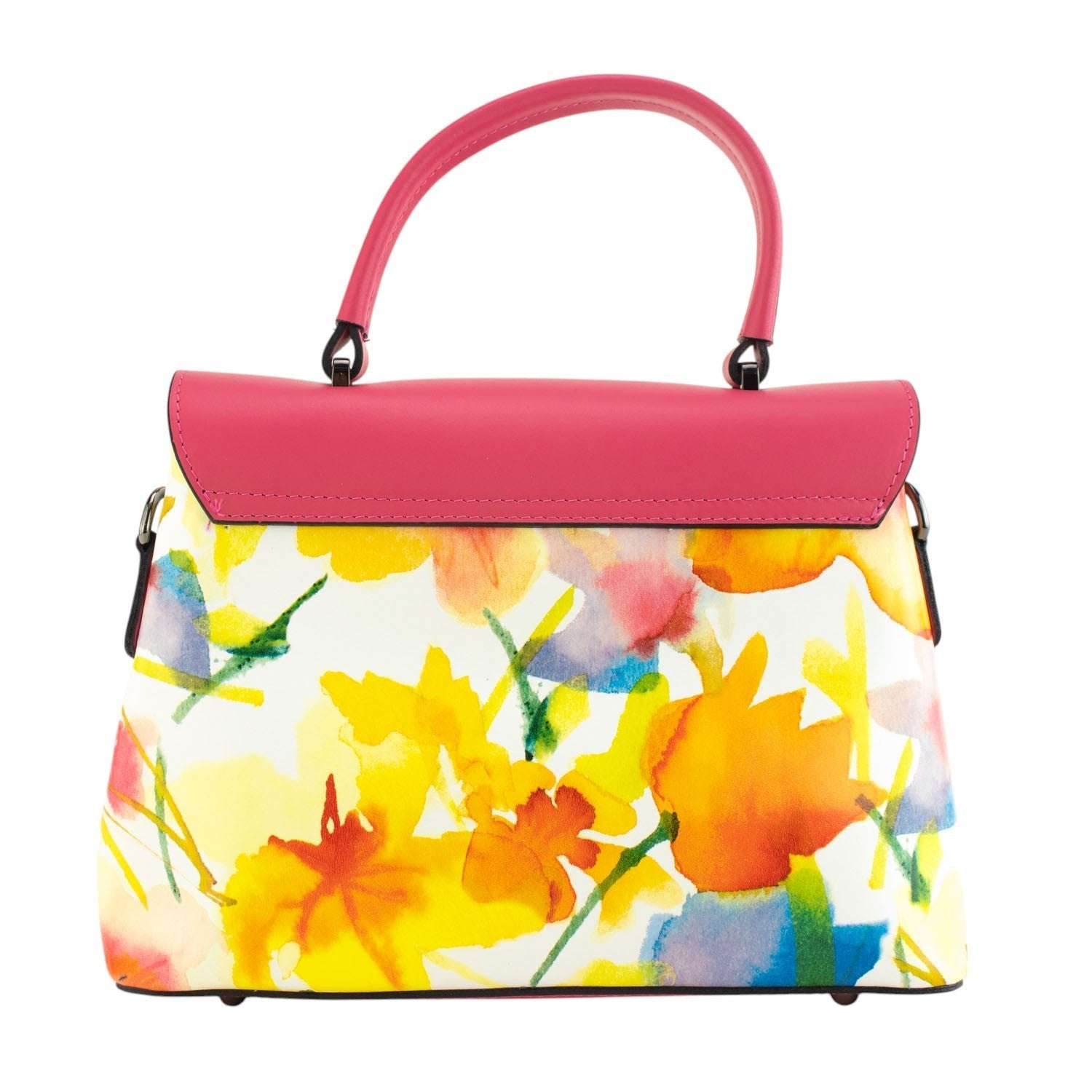 Bolso con solapa en piel Pregato Passione Coral Acuarela cálidos - KimondoShop