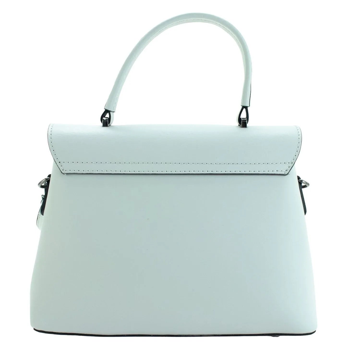 Bolso con solapa en piel Pregato Passione Gris claro - KimondoShop