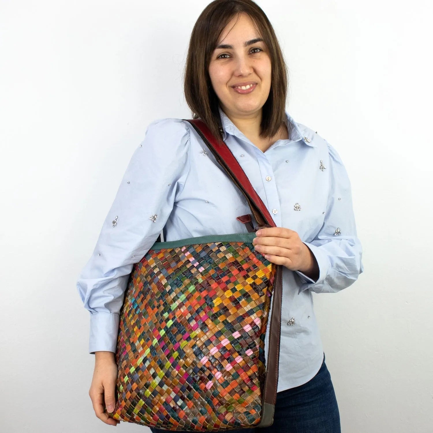 Bolso convertible de Piel Pregato Mosaic - KimondoShop