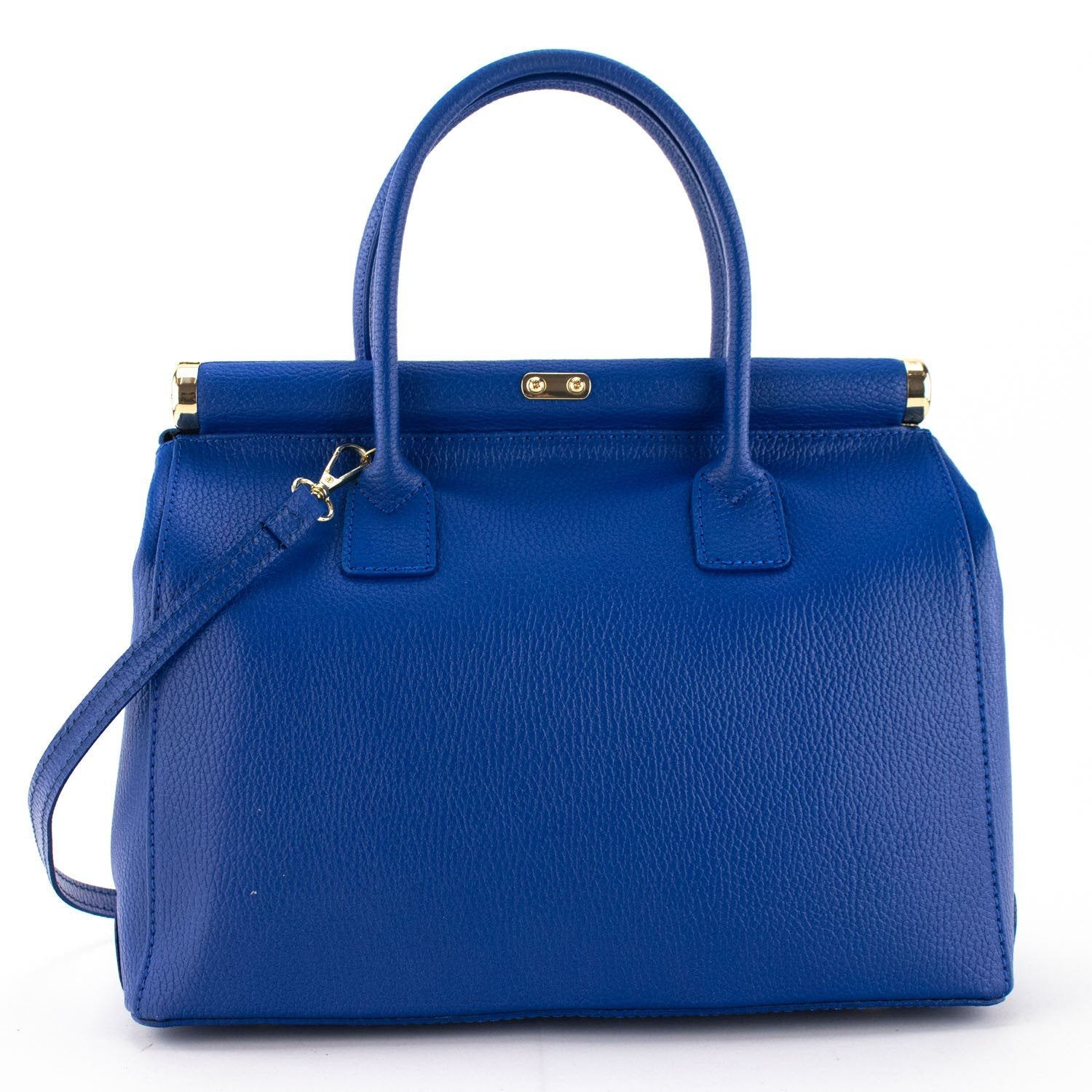 Bolso de mano en Piel Pregato Classic Azul eléctrico - KimondoShop