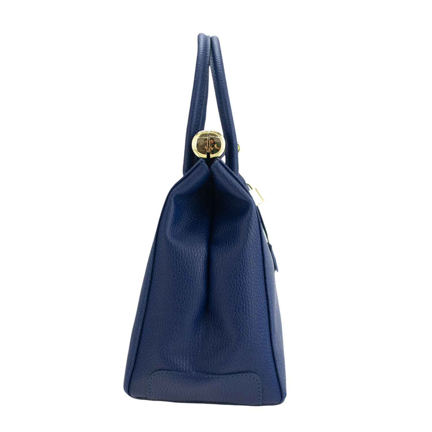 Bolso de mano en Piel Pregato Classic Azul marino medio - KimondoShop