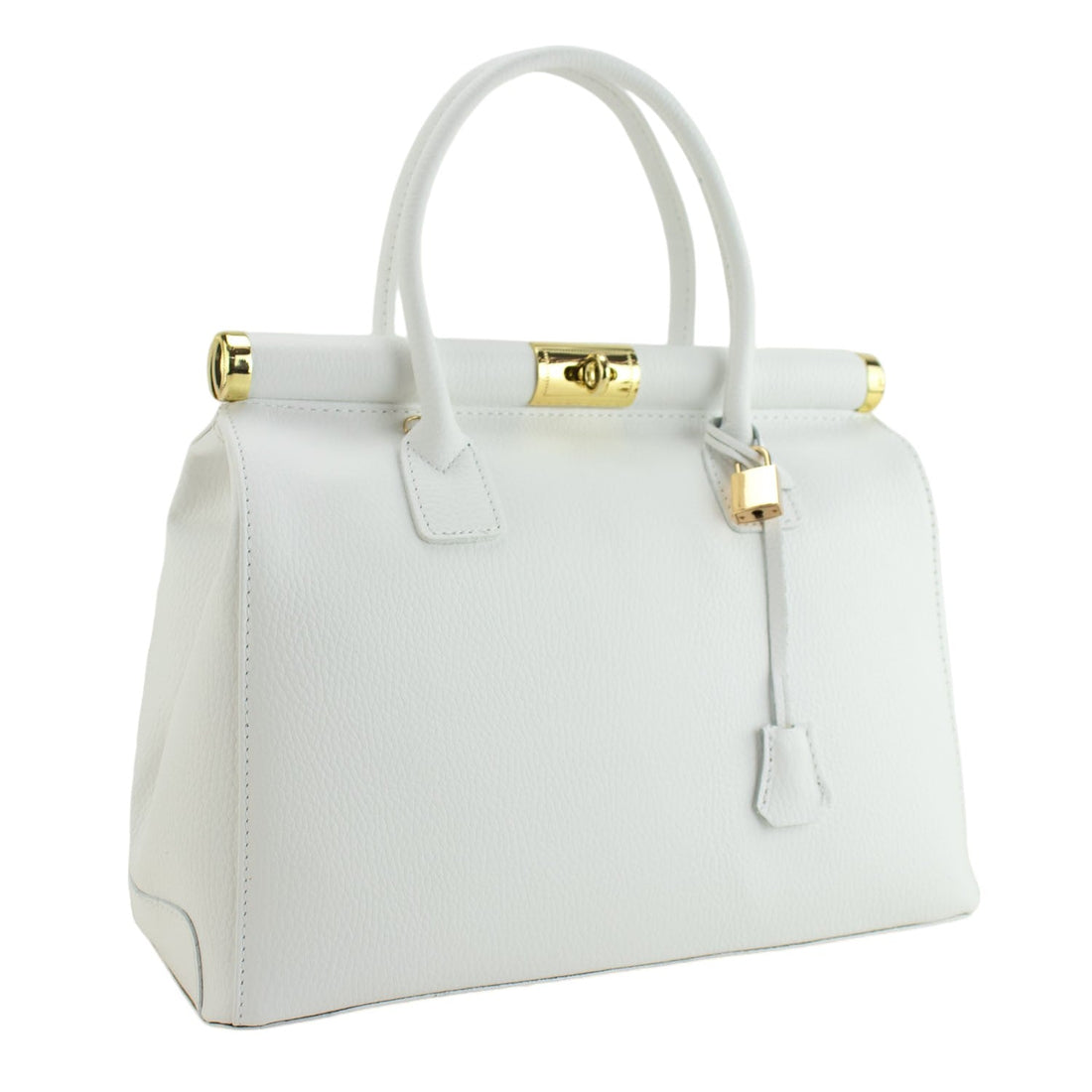 Bolso de mano en Piel Pregato Classic Blanco - KimondoShop