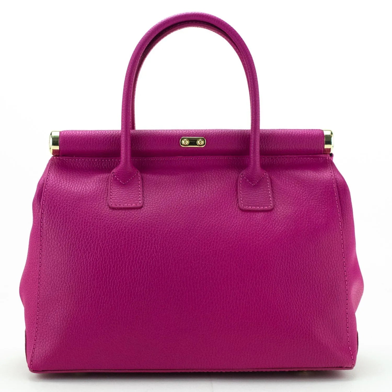 Bolso de mano en Piel Pregato Classic Fucsia - KimondoShop