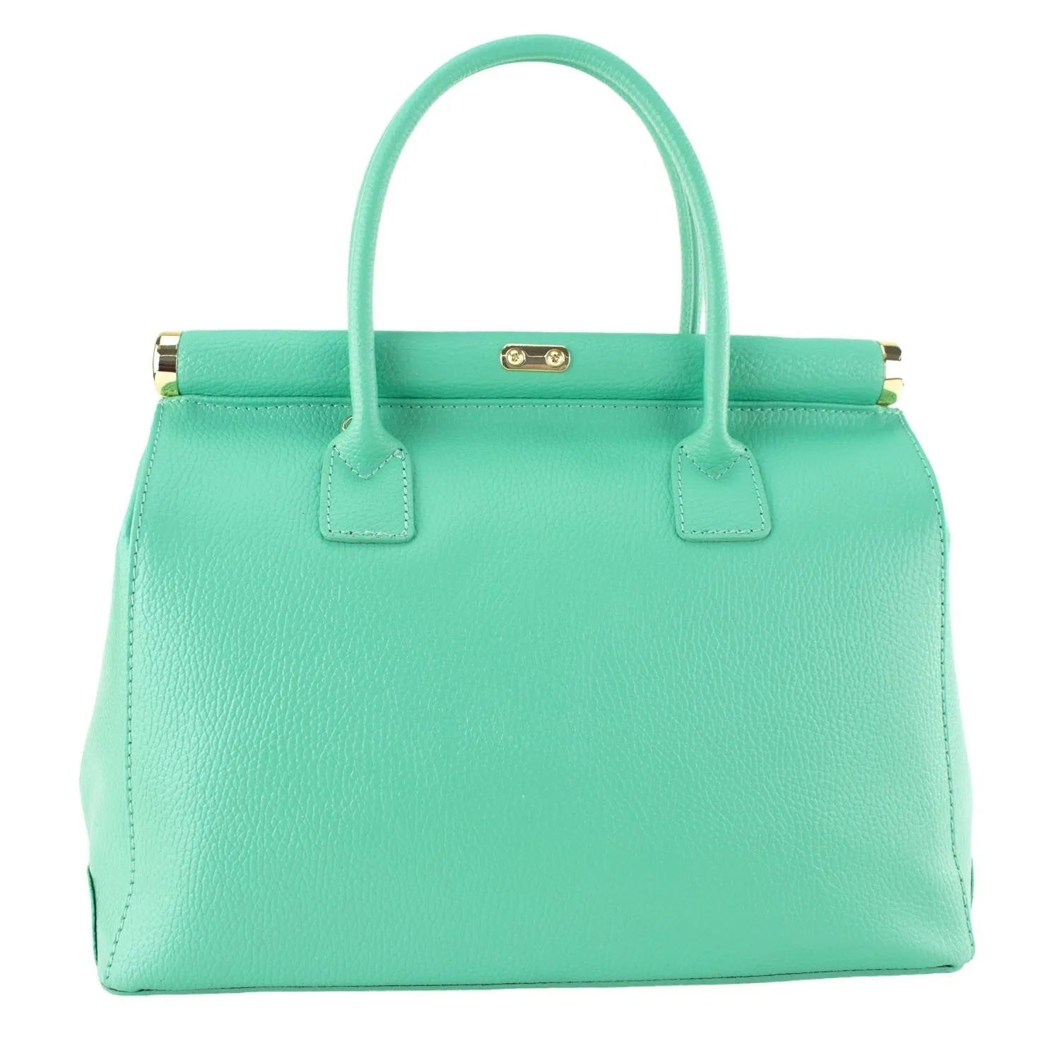 Bolso de mano en Piel Pregato Classic Menta - KimondoShop