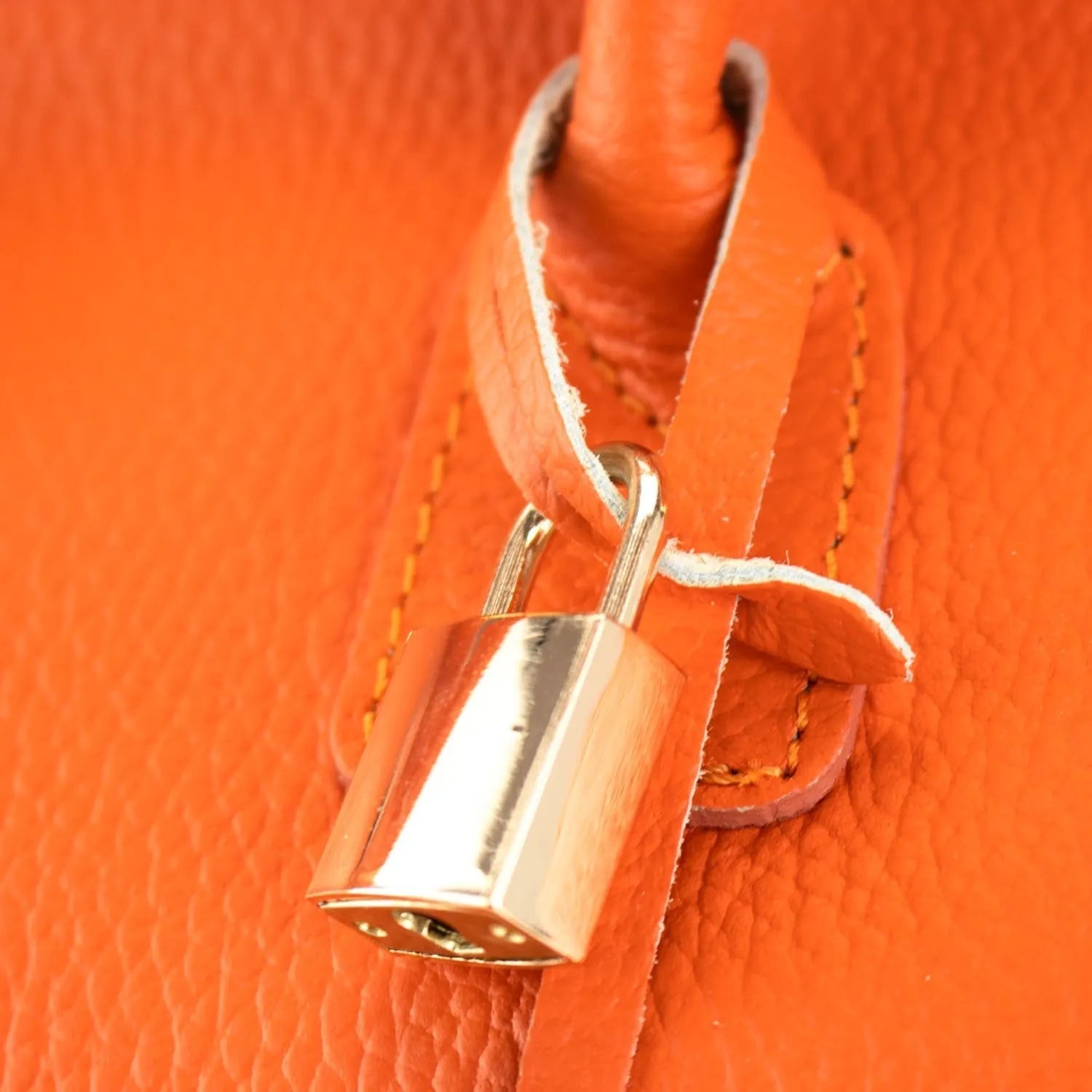 Bolso de mano en Piel Pregato Classic Naranja - KimondoShop