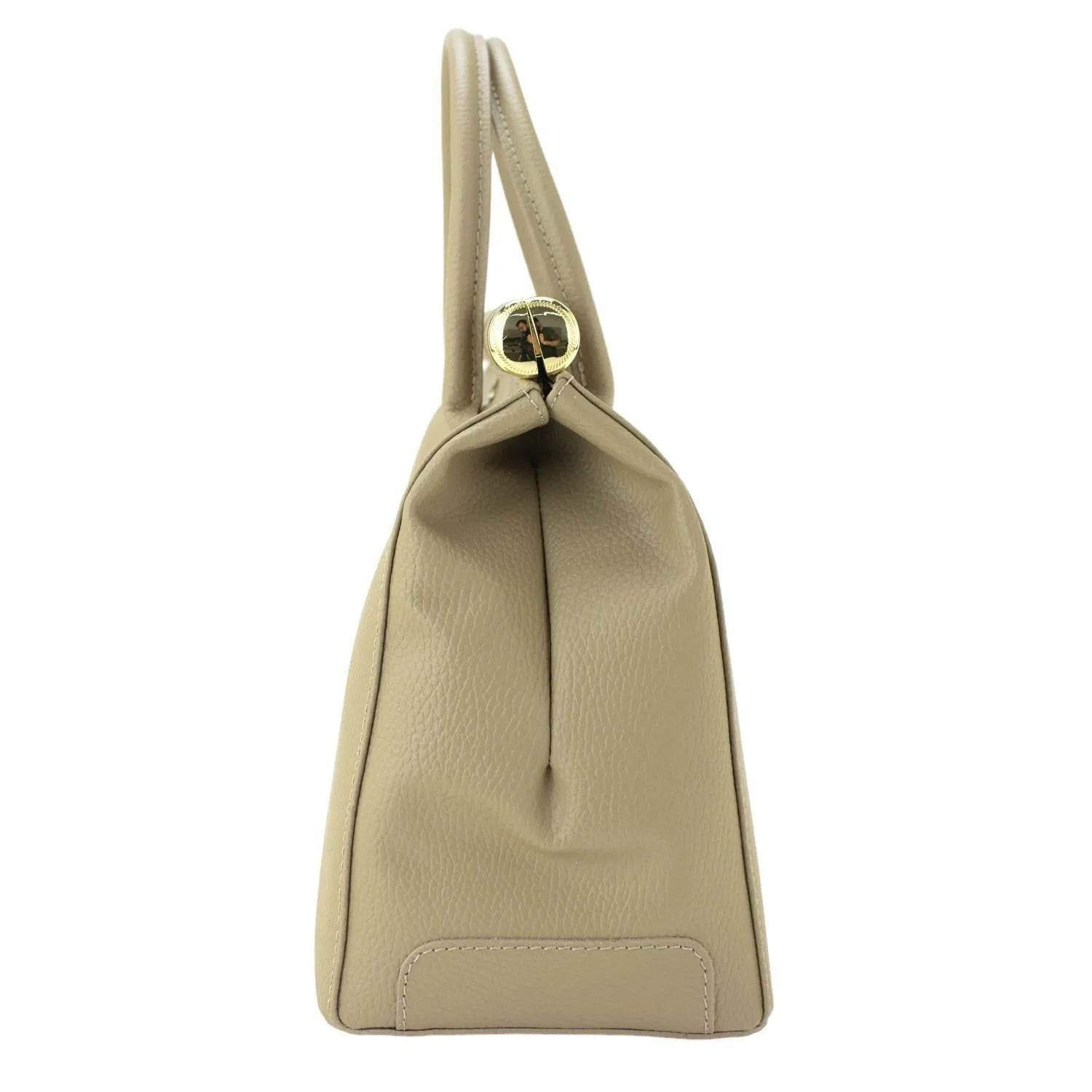 Bolso de mano en Piel Pregato Classic Taupe claro - KimondoShop