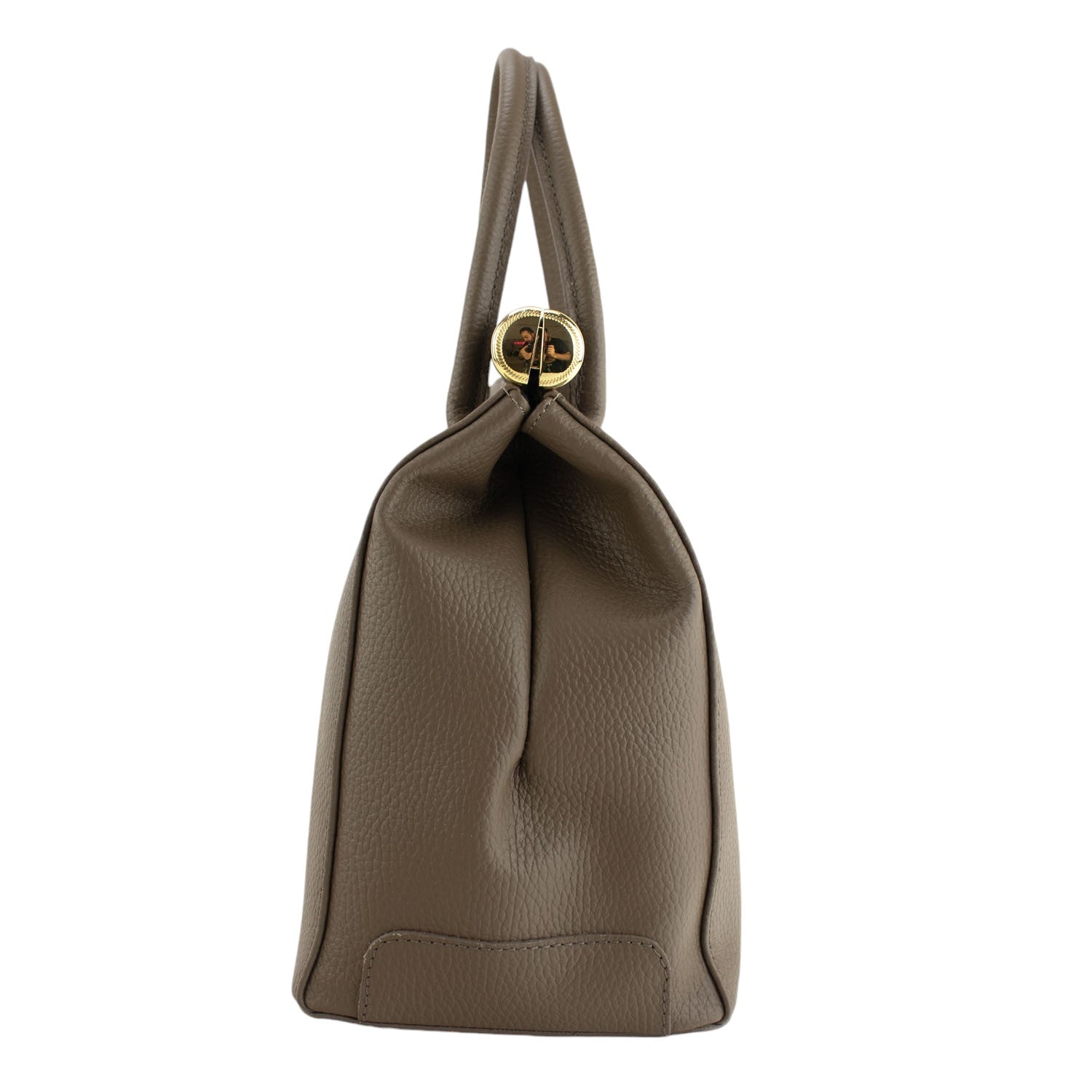 Bolso de mano en Piel Pregato Classic Taupe oscuro - KimondoShop