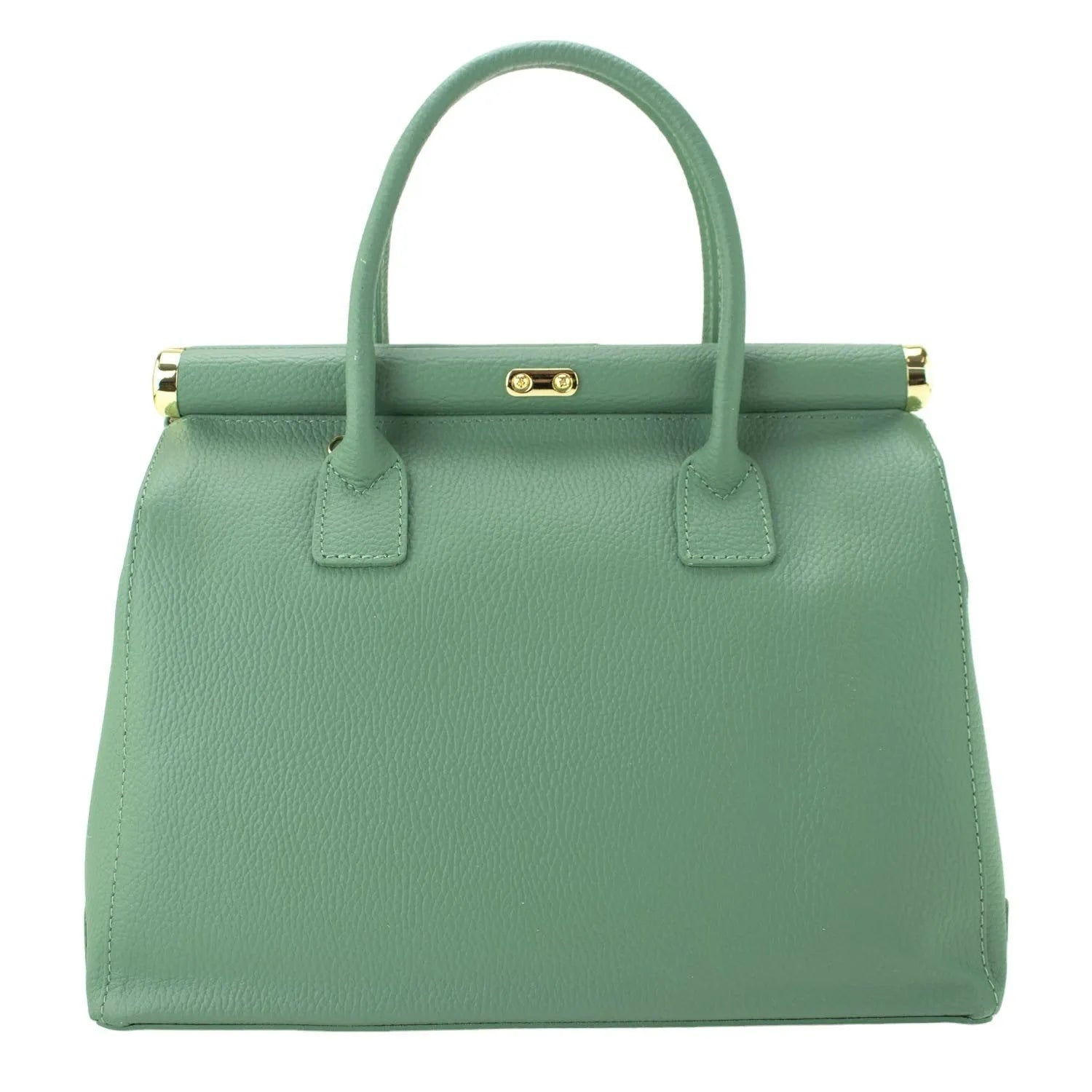 Bolso de mano en Piel Pregato Classic Verde Agua marina - KimondoShop