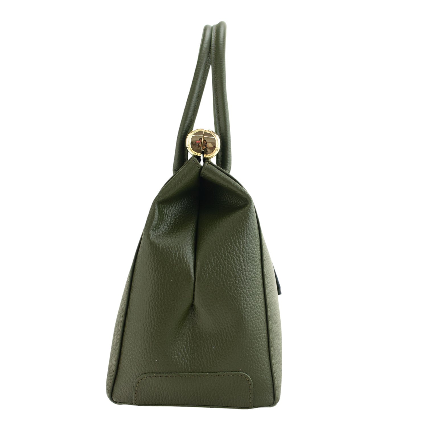 Bolso de mano en Piel Pregato Classic Verde oliva - KimondoShop