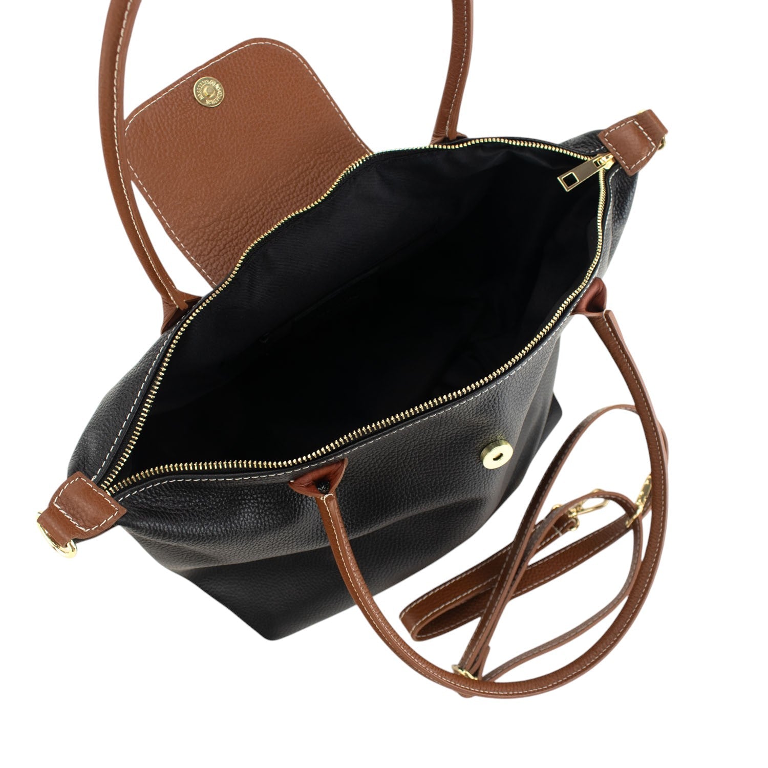 Bolso de Piel Pregato Allure Negro - KimondoShop