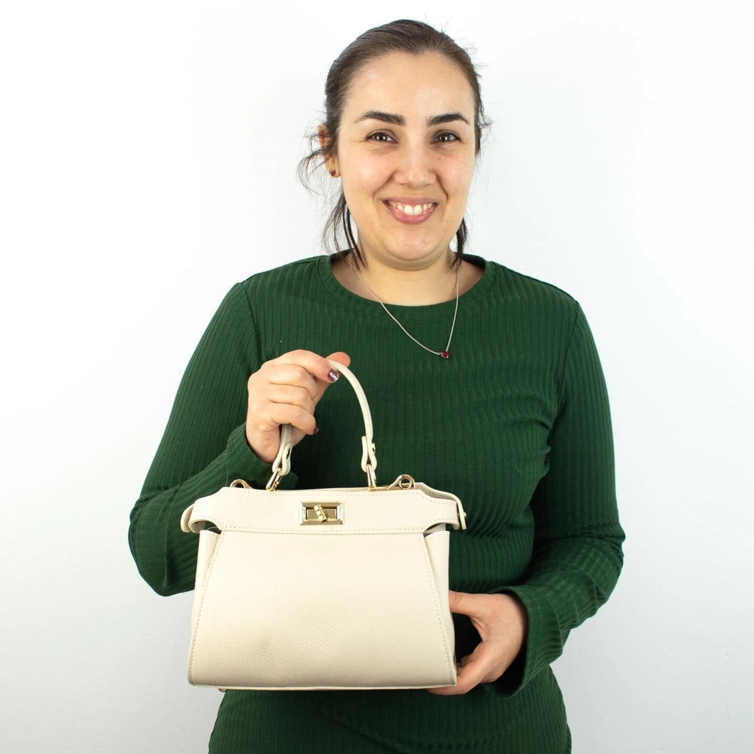 Bolso de Piel Pregato Delta Beige - KimondoShop