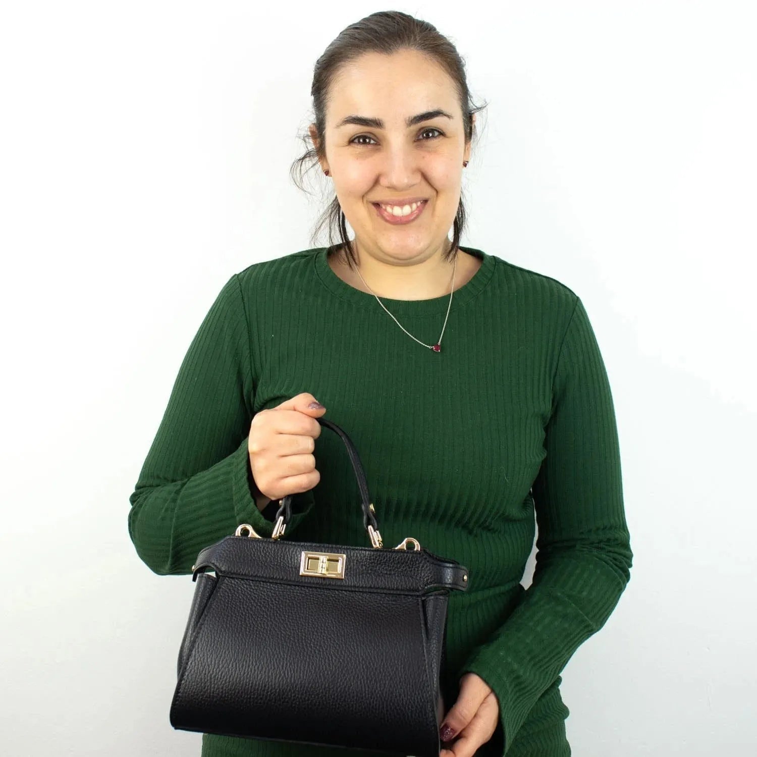 Bolso de Piel Pregato Delta Negro - KimondoShop