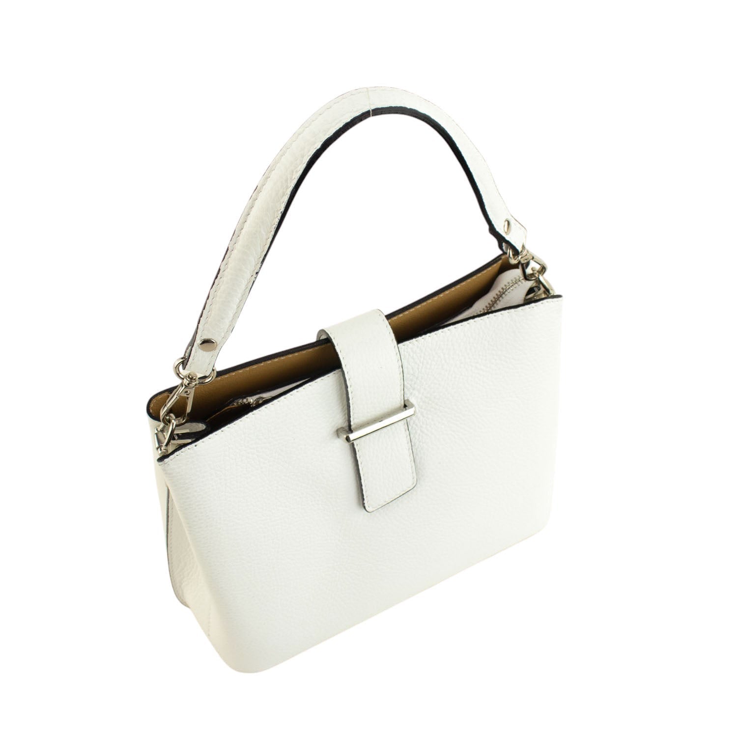 Bolso de Piel Pregato Eterea Blanco - KimondoShop