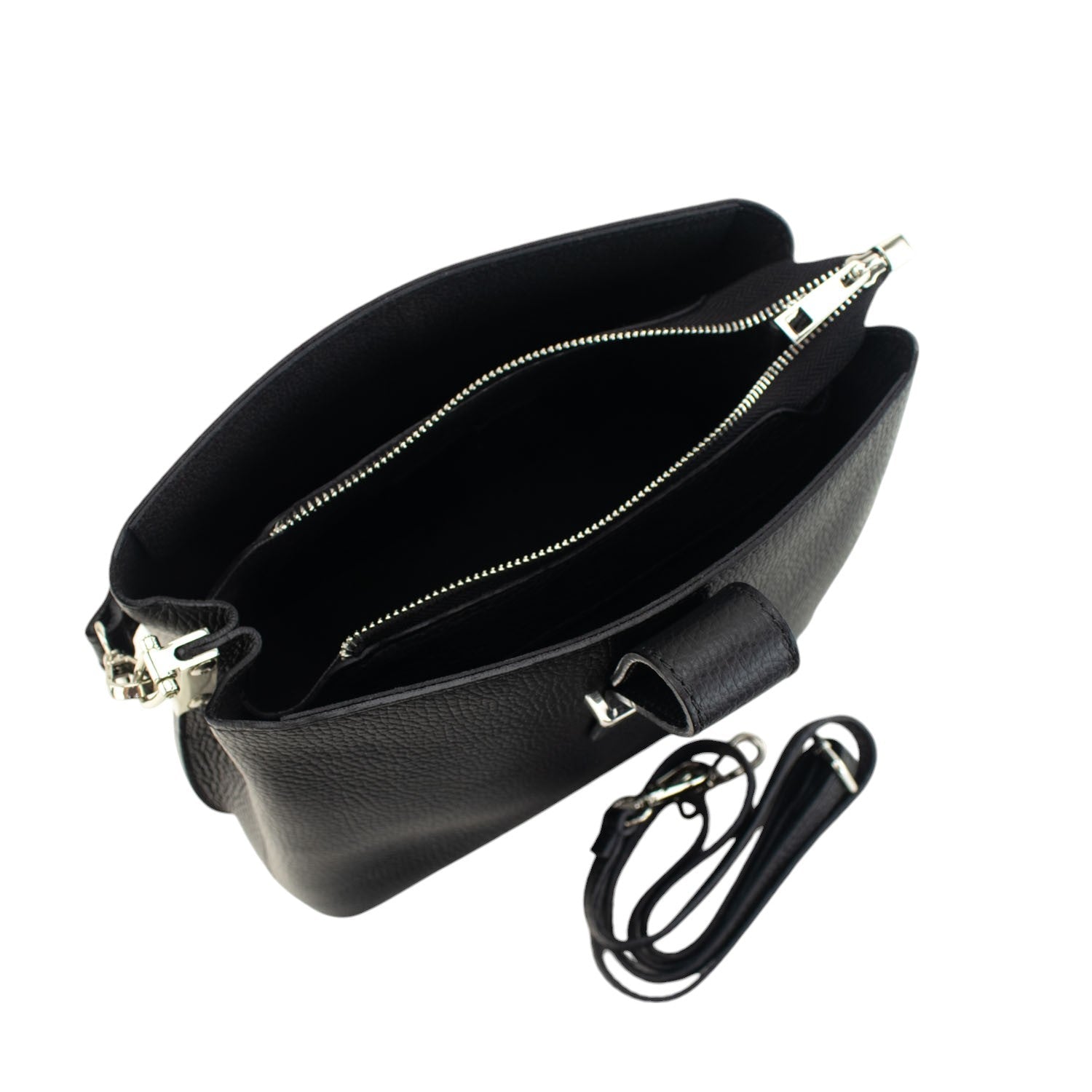 Bolso de Piel Pregato Eterea Negro - KimondoShop