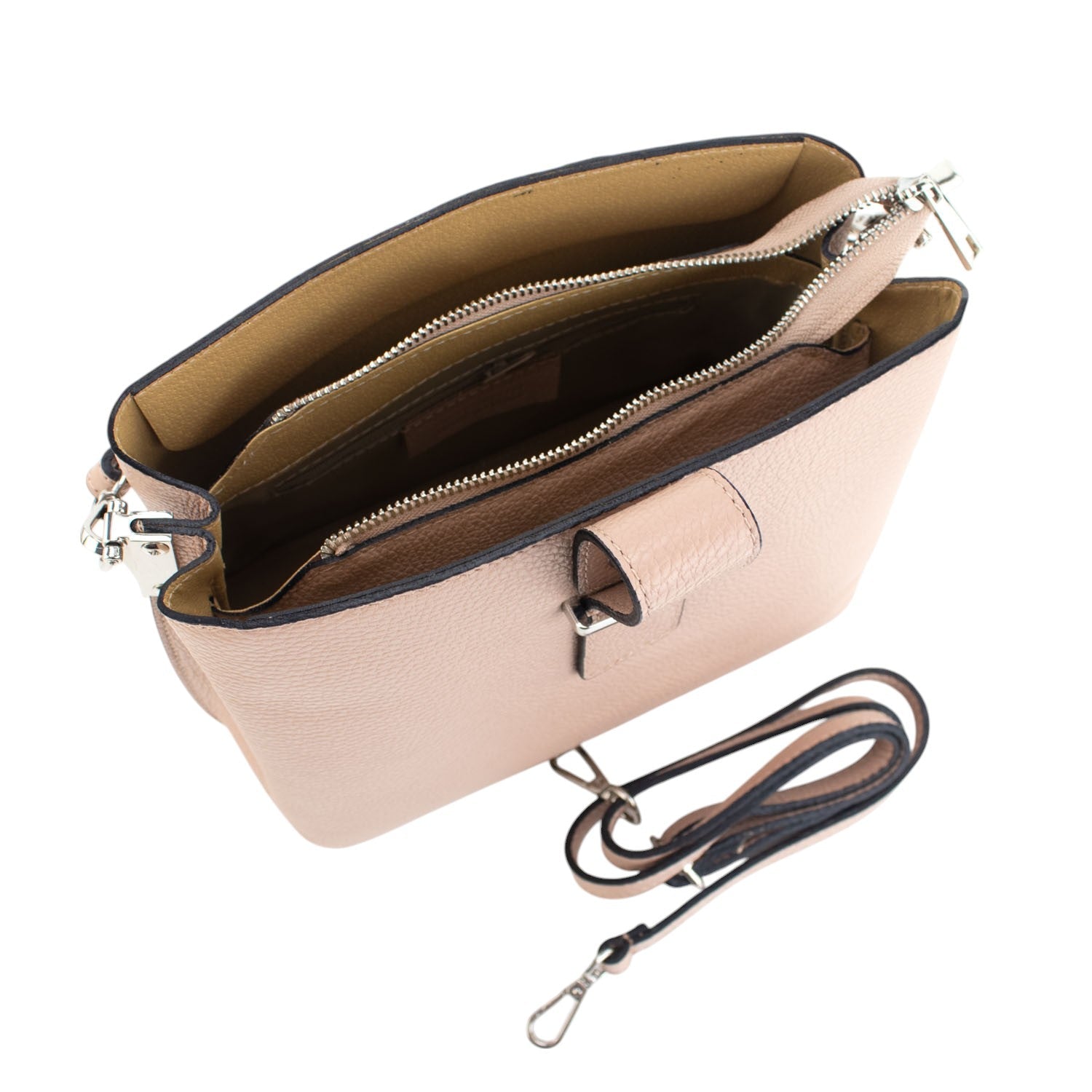 Bolso de Piel Pregato Eterea Nude - KimondoShop