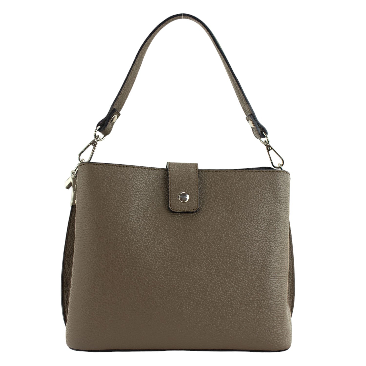 Bolso de Piel Pregato Eterea Taupe oscuro - KimondoShop