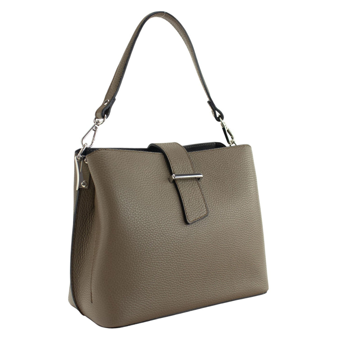 Bolso de Piel Pregato Eterea Taupe oscuro - KimondoShop